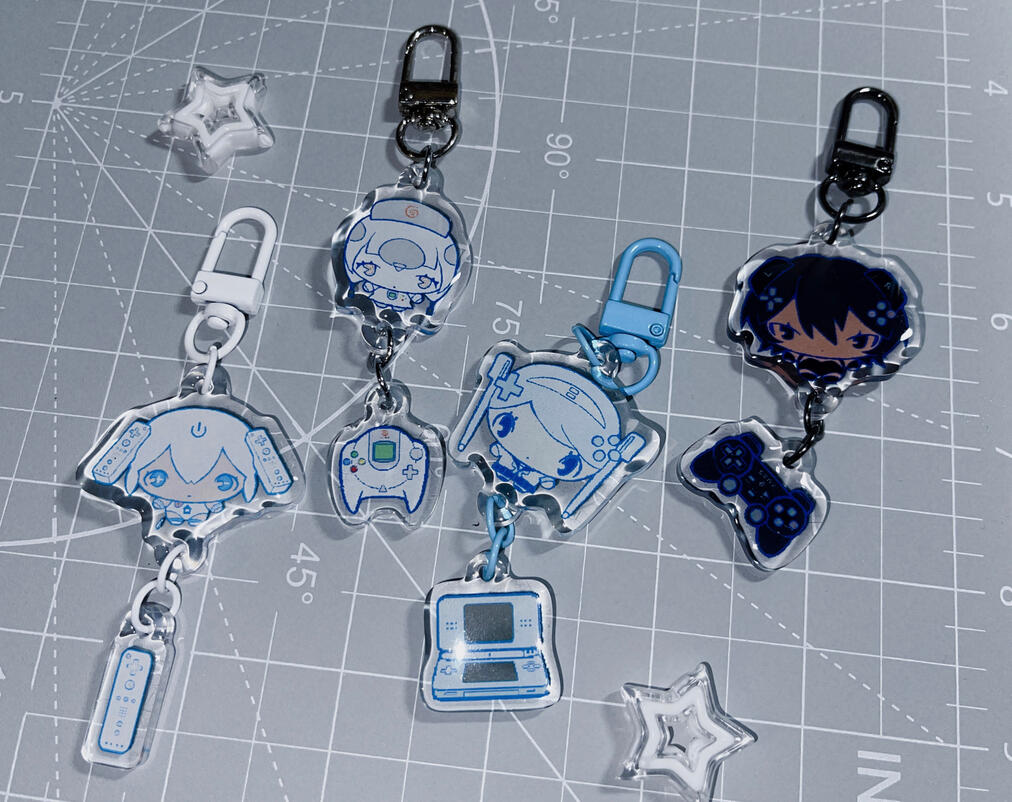 OC: Console Girl Linking Acrylic keychains
