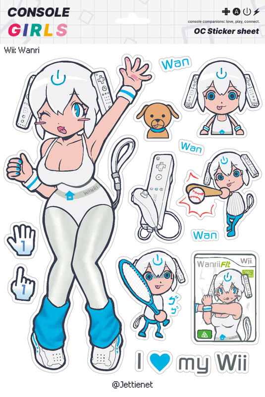 OC: STICKER SHEET ConsoleGirl Wanri