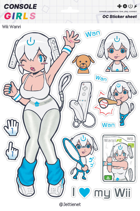 OC: STICKER SHEET ConsoleGirl Wanri