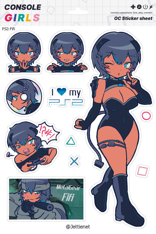 OC: STICKER SHEET ConsoleGirl Fifi